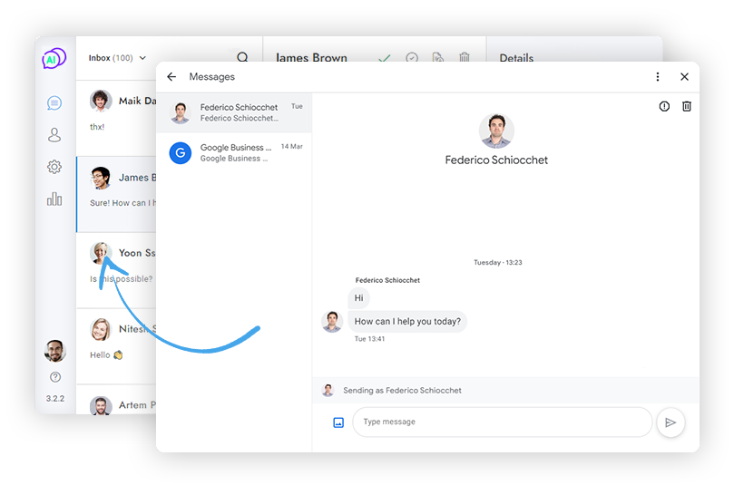 Google Business Messages chat integration